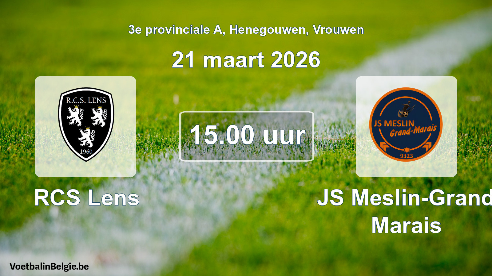 Scheduled match women football: RCS Lens - JS Meslin-Grand Marais (21 March 2026)