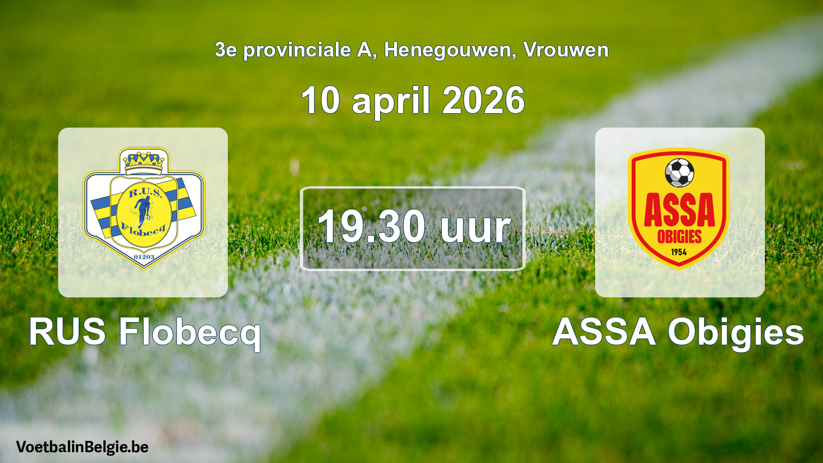 Scheduled match women football: RUS Flobecq - ASSA Obigies (10 April 2026)