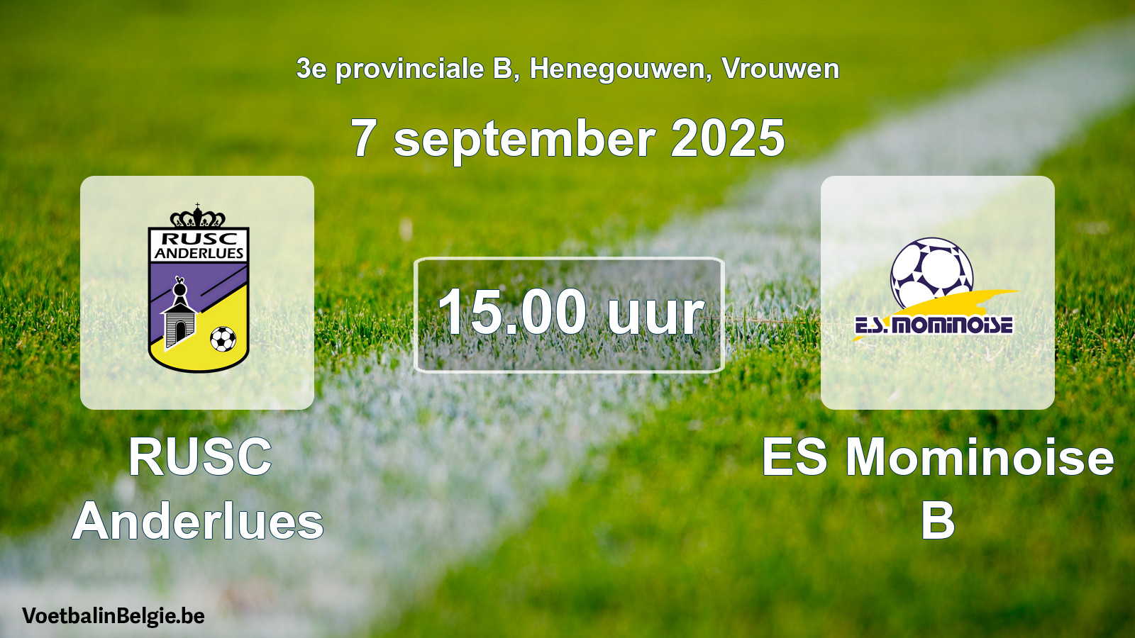 Scheduled match women football: RUSC Anderlues - ES Mominoise B (7 September 2025)