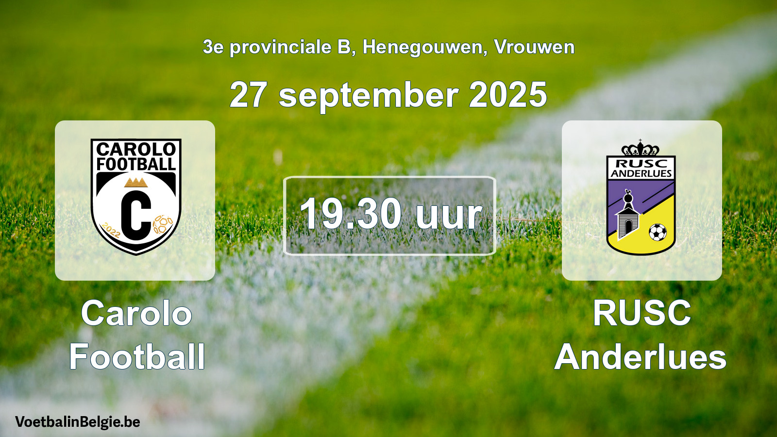 Scheduled match women football: Carolo Football - RUSC Anderlues (27 September 2025)