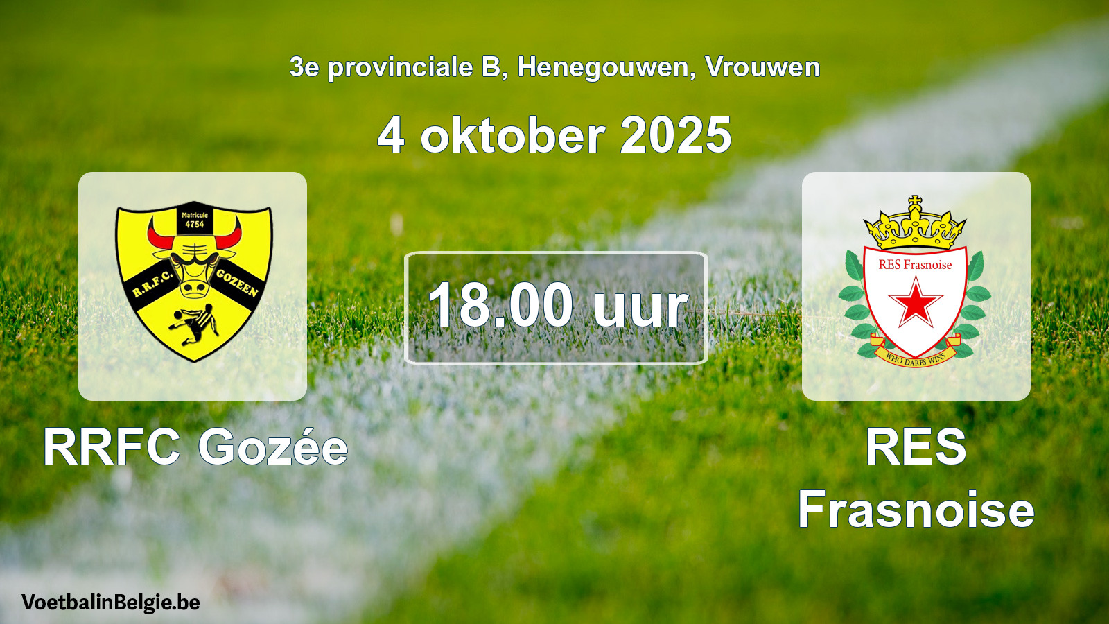 Scheduled match women football: RRFC Gozée - RES Frasnoise (4 October 2025)