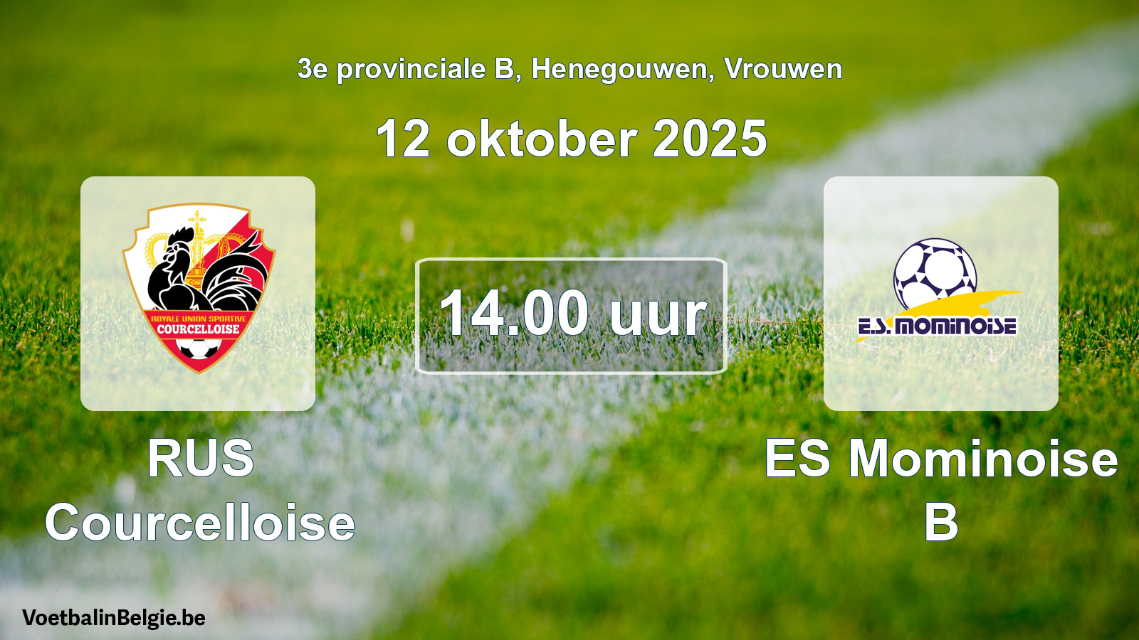Scheduled match women football: RUS Courcelloise - ES Mominoise B (12 October 2025)