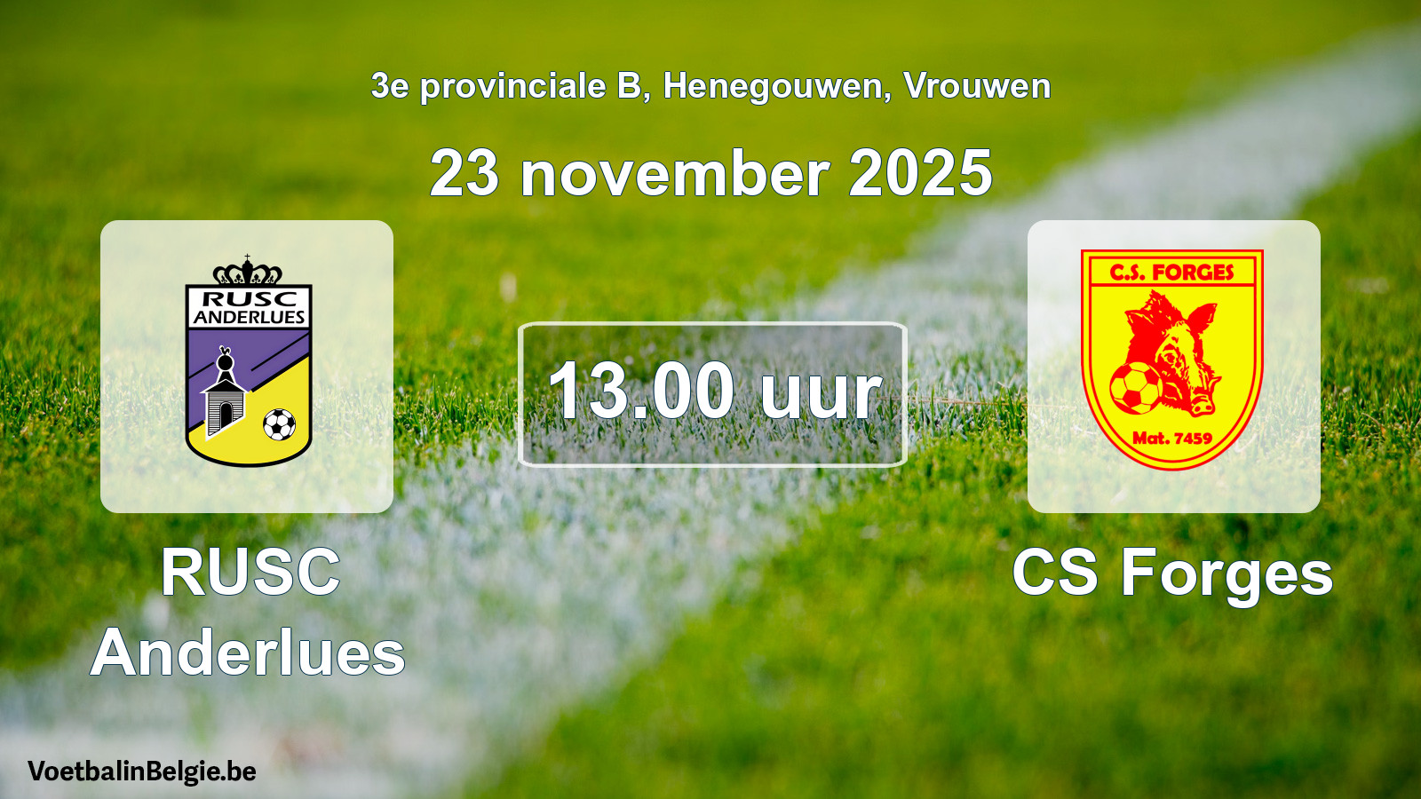 Scheduled match women football: RUSC Anderlues - CS Forges (23 November 2025)