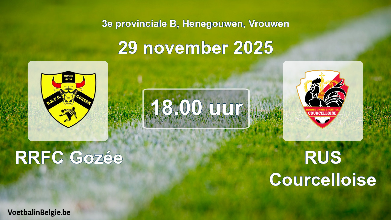 Scheduled match women football: RRFC Gozée - RUS Courcelloise (29 November 2025)