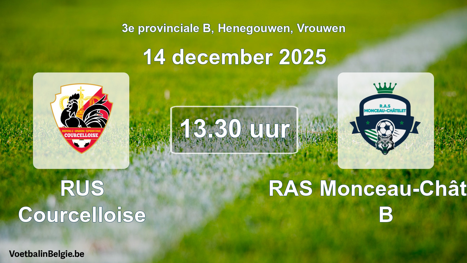 Scheduled match women football: RUS Courcelloise - RAS Monceau-Châtelet B (14 December 2025)