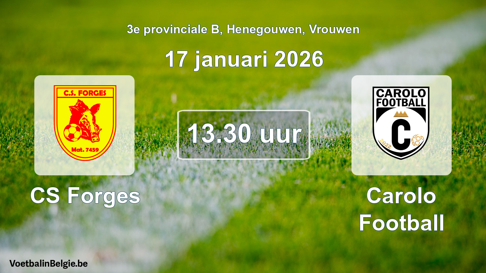 Scheduled match women football: CS Forges - Carolo Football (17 January 2026)
