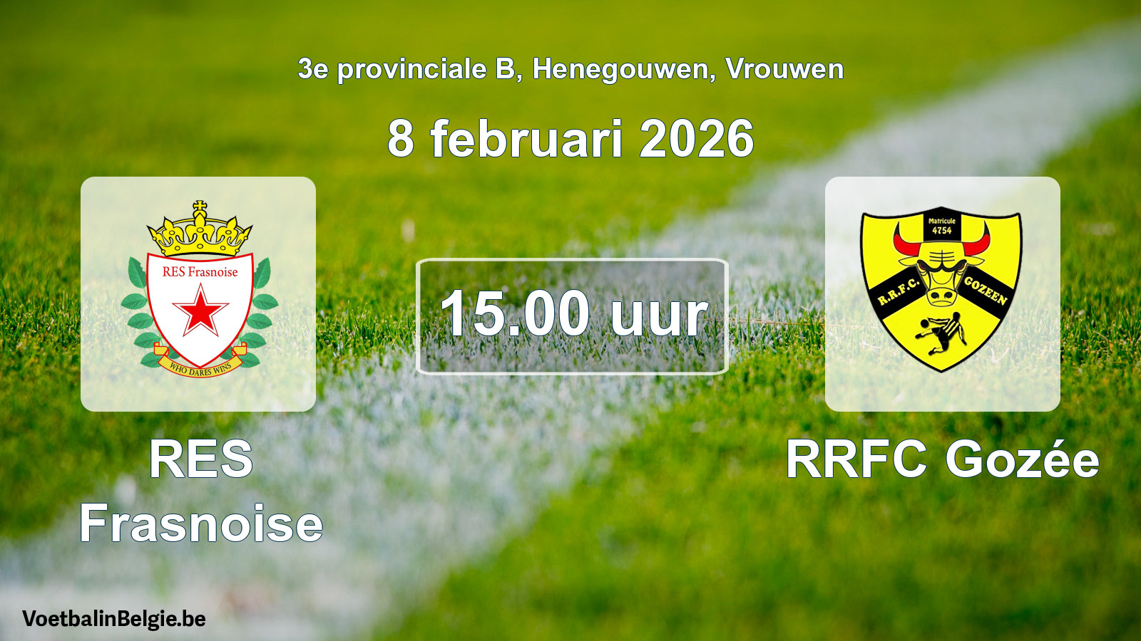 Scheduled match women football: RES Frasnoise - RRFC Gozée (8 February 2026)