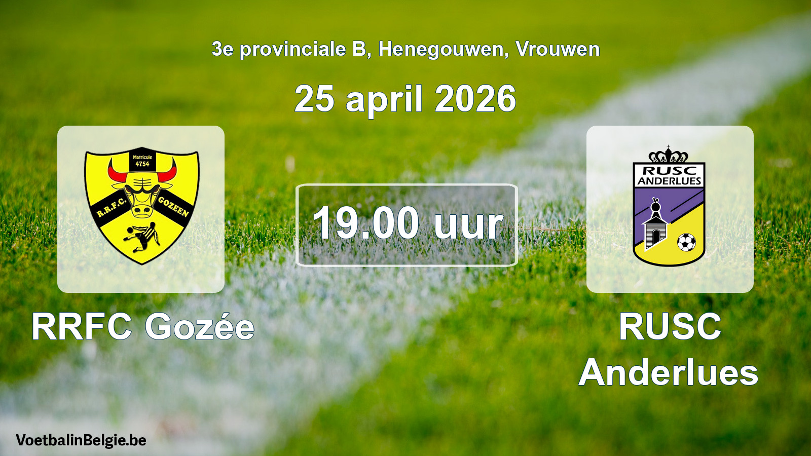 Scheduled match women football: RRFC Gozée - RUSC Anderlues (25 April 2026)