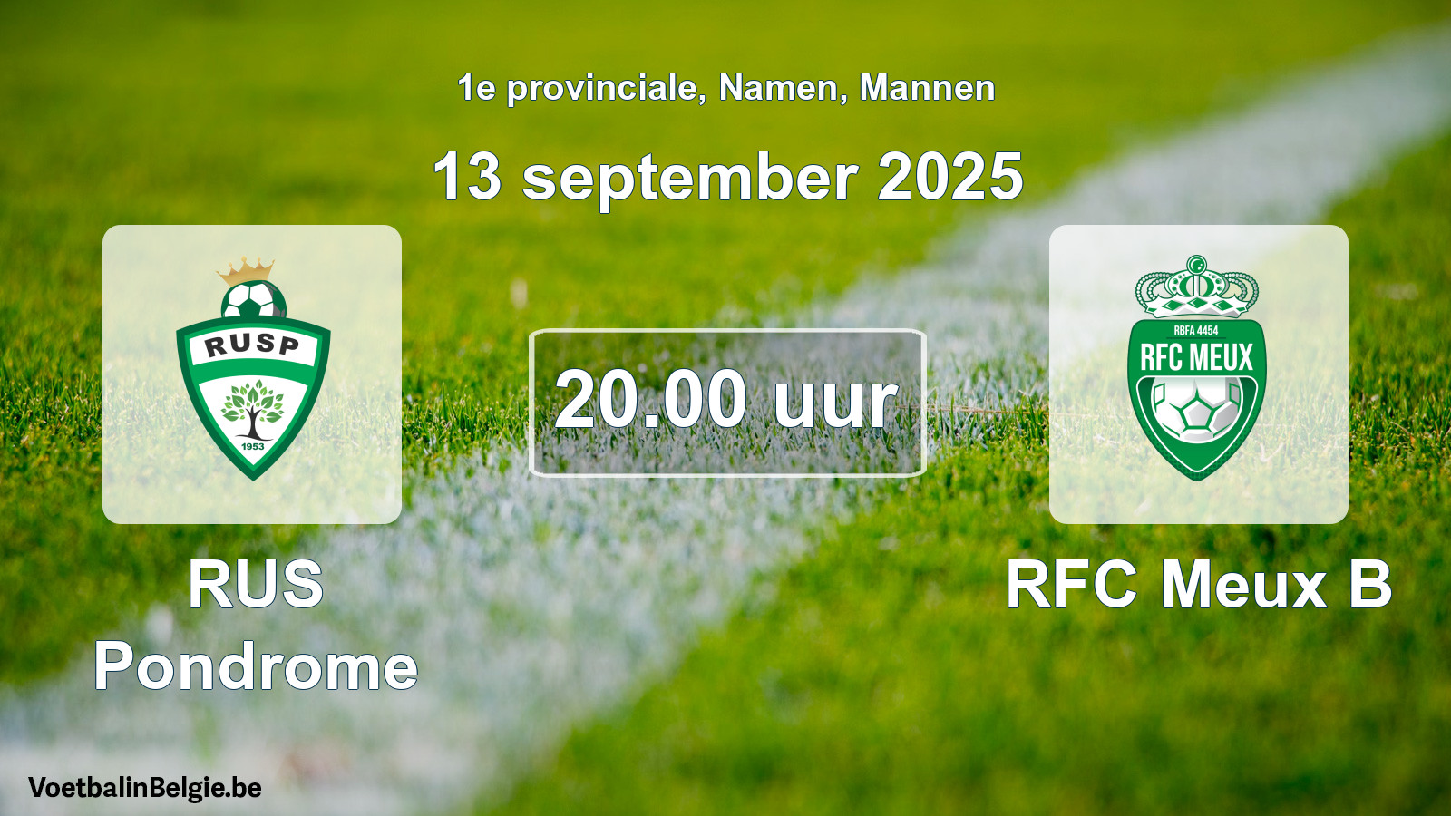 Scheduled match men football: RUS Pondrome - RFC Meux B (13 September 2025)