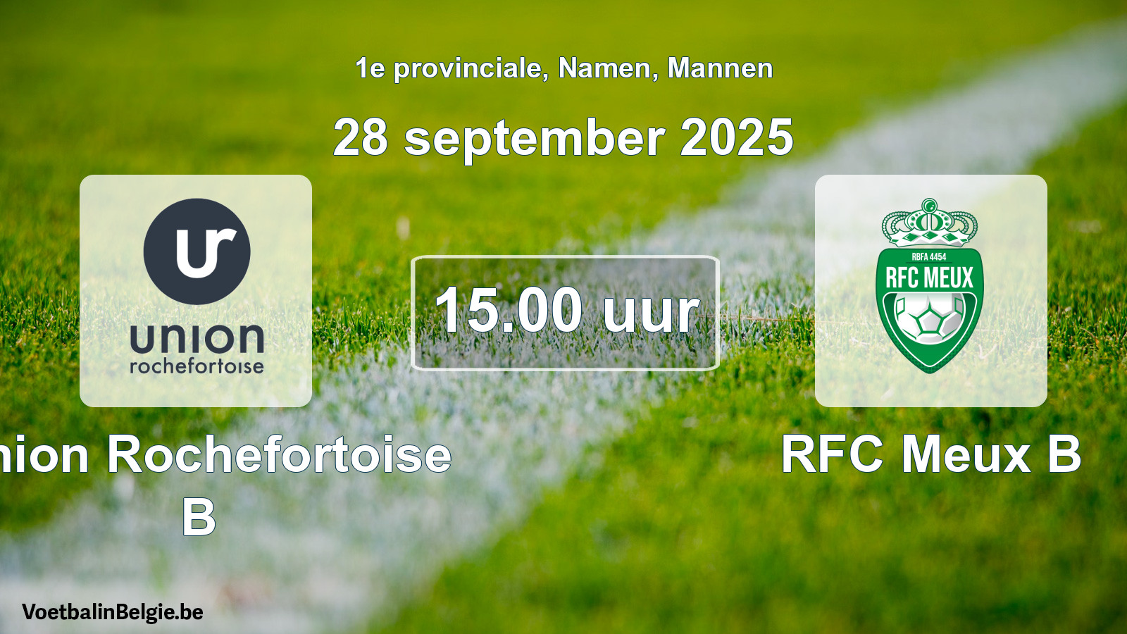 Scheduled match men football: Union Rochefortoise B - RFC Meux B (28 September 2025)
