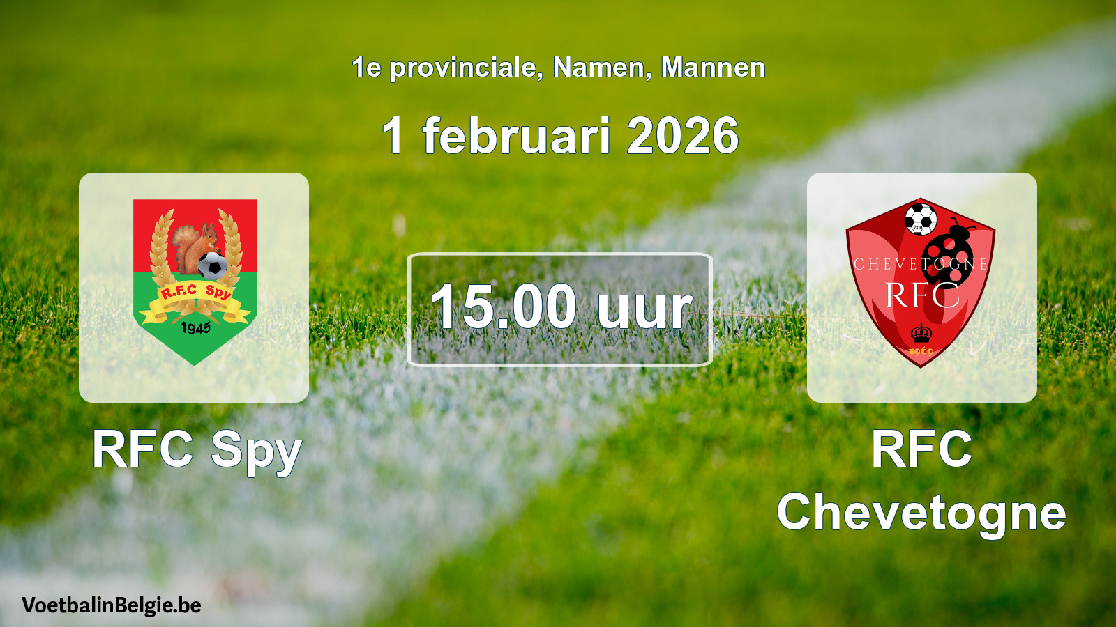 Scheduled match men football: RFC Spy - RFC Chevetogne (1 February 2026)