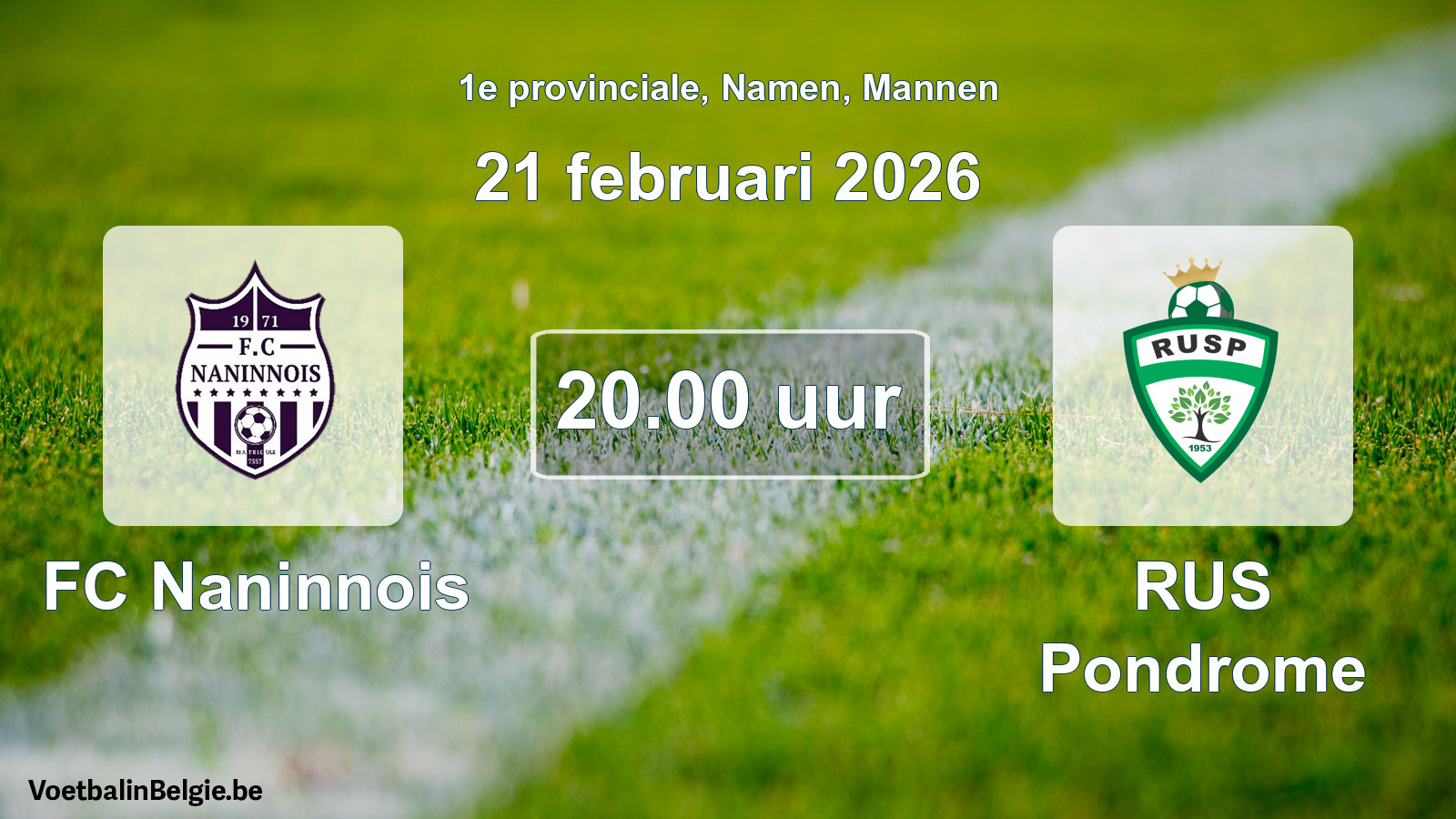 Geplantes Spiel männer-Fußball: FC Naninnois - RUS Pondrome (21 Februar 2026)