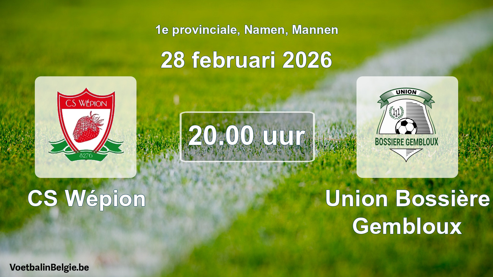 Scheduled match men football: CS Wépion - Union Bossière Gembloux (28 February 2026)