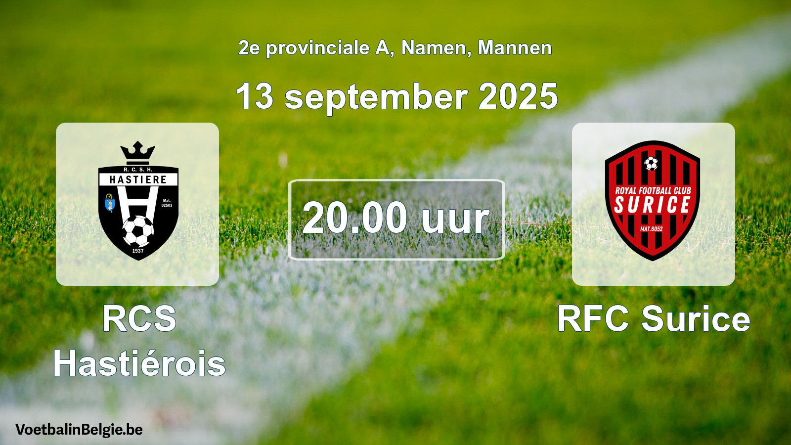 Scheduled match men football: RCS Hastiérois - RFC Surice (13 September 2025)