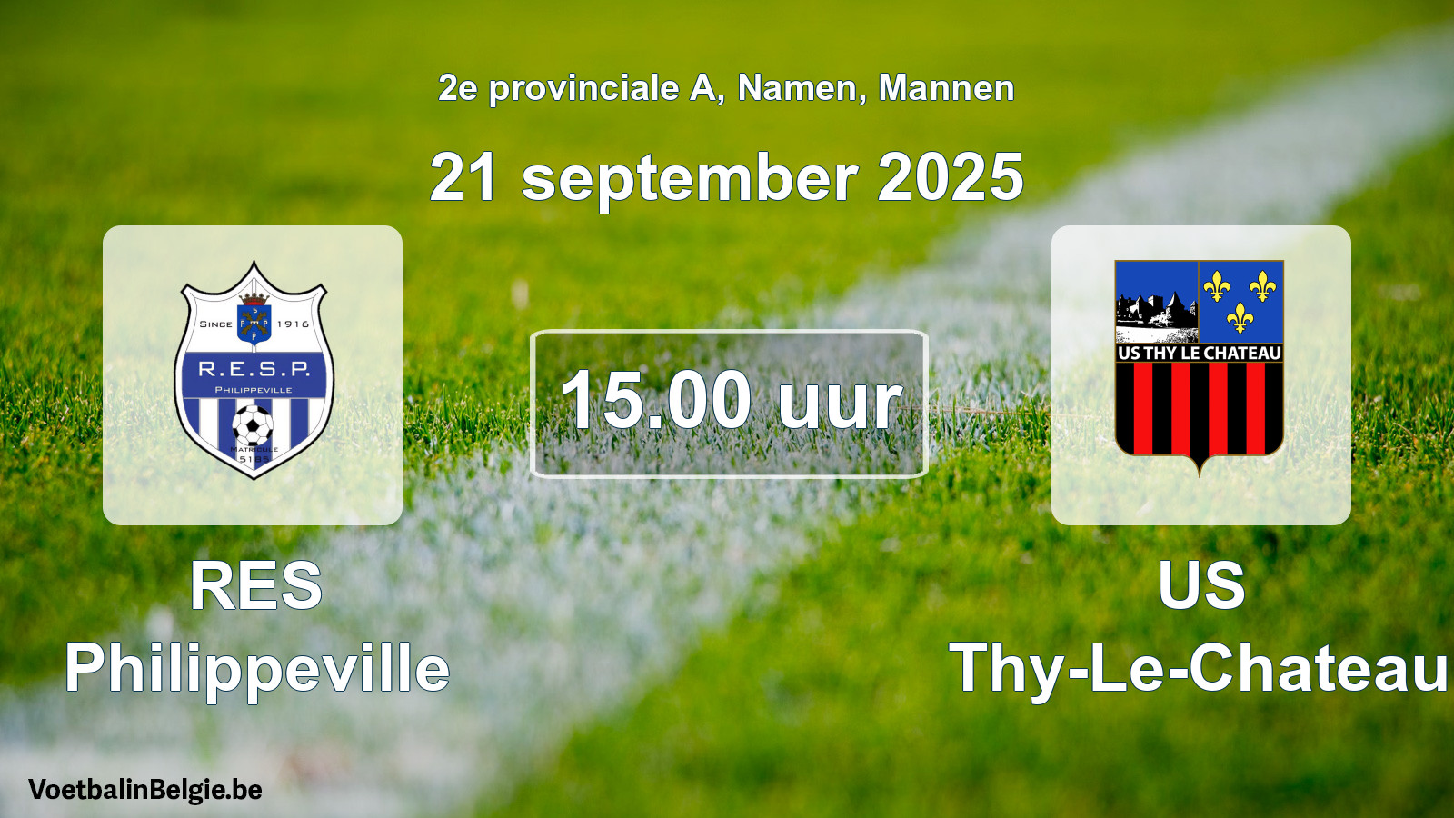 Scheduled match men football: RES Philippeville - US Thy-Le-Chateau (21 September 2025)