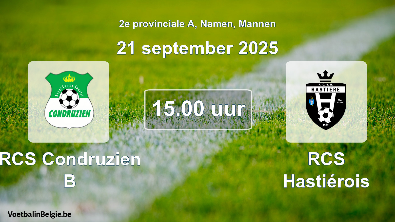 Geplantes Spiel männer-Fußball: RCS Condruzien B - RCS Hastiérois (21 September 2025)