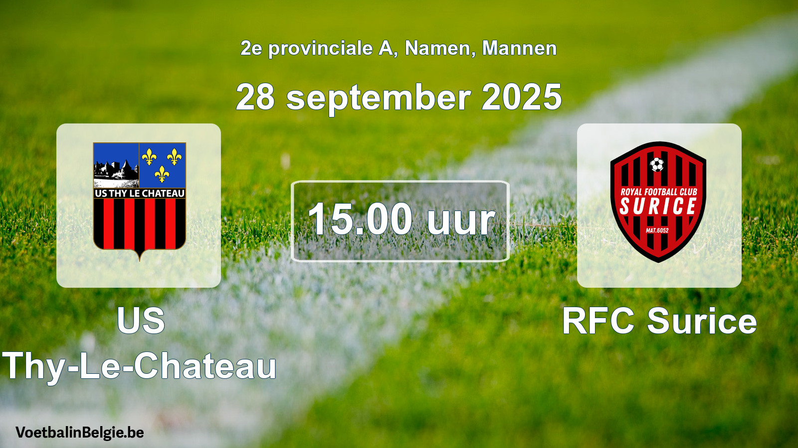 Scheduled match men football: US Thy-Le-Chateau - RFC Surice (28 September 2025)