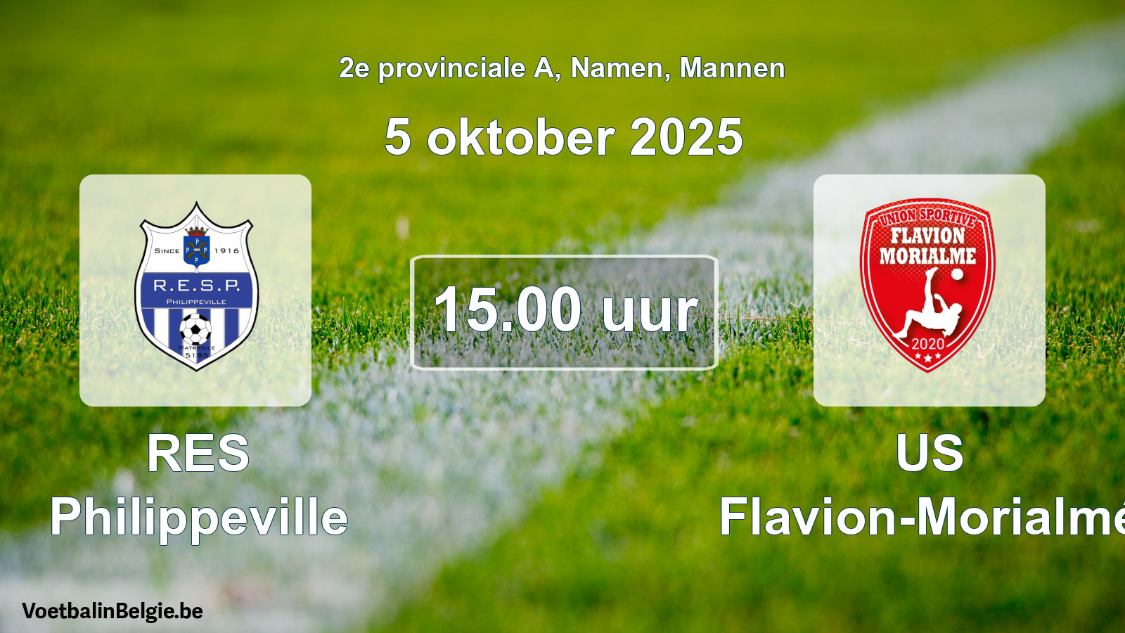 Match prévu football hommes: RES Philippeville - US Flavion-Morialmé (5 octobre 2025)