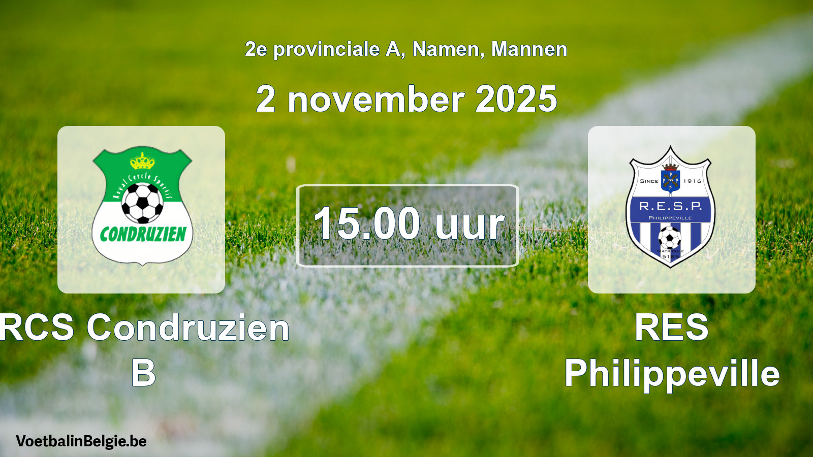 Scheduled match men football: RCS Condruzien B - RES Philippeville (2 November 2025)