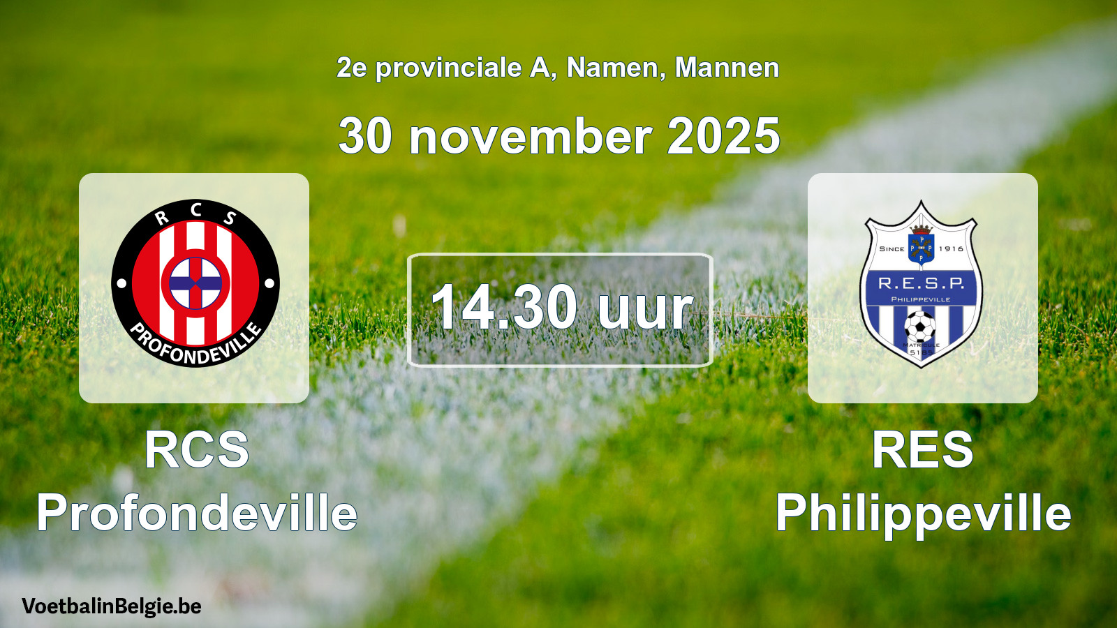 Scheduled match men football: RCS Profondeville - RES Philippeville (30 November 2025)
