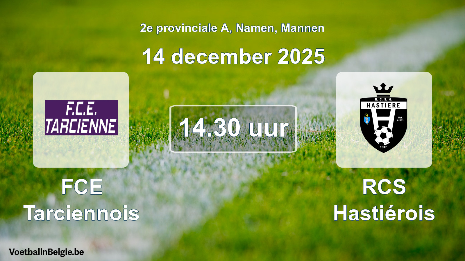 Geplantes Spiel männer-Fußball: FCE Tarciennois - RCS Hastiérois (14 Dezember 2025)