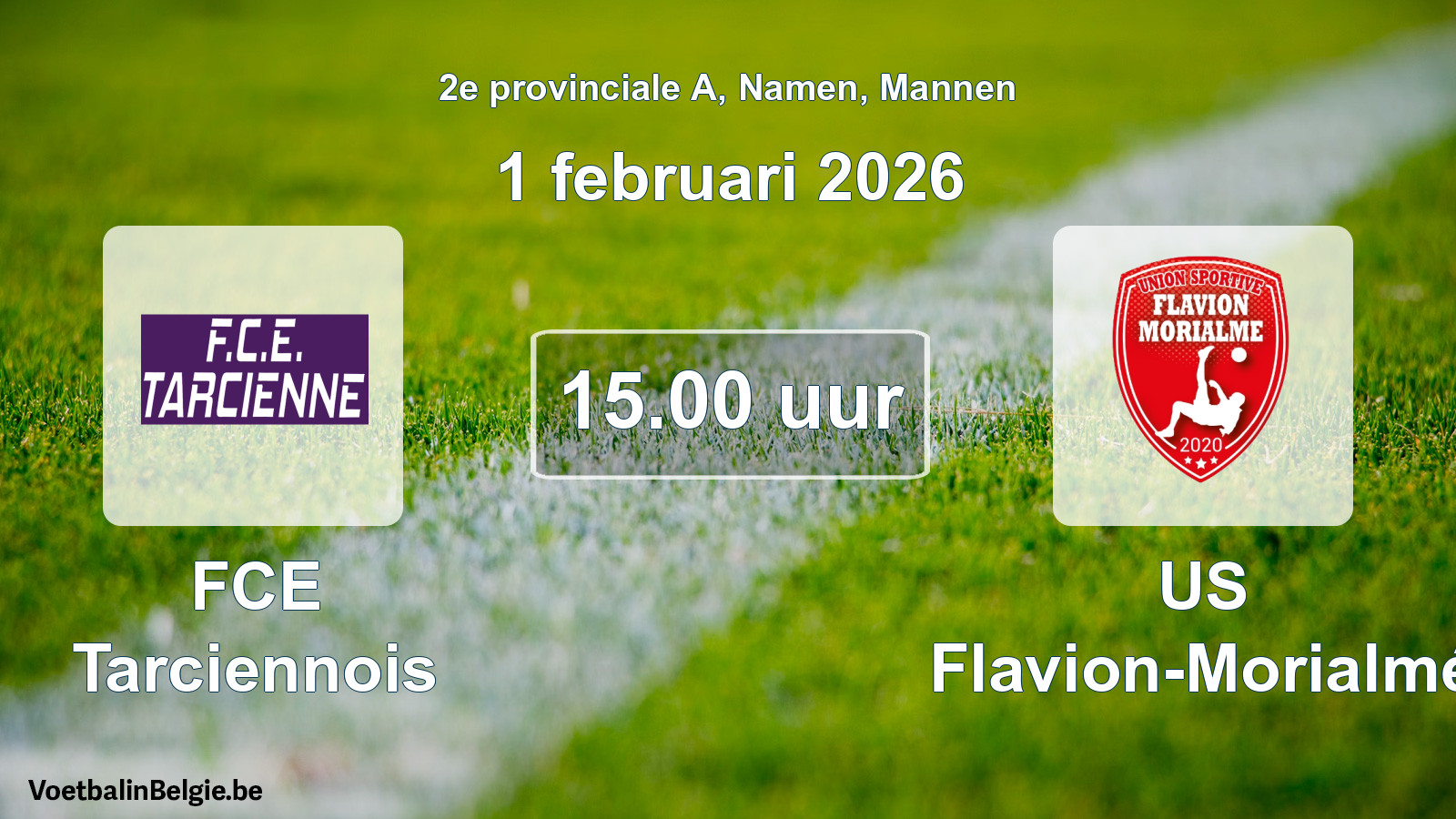 Scheduled match men football: FCE Tarciennois - US Flavion-Morialmé (1 February 2026)