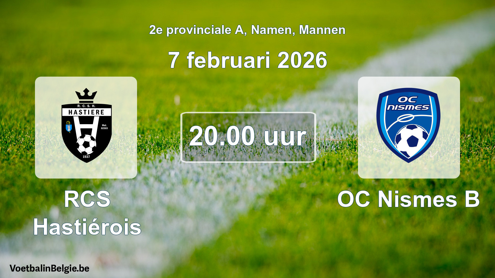 Scheduled match men football: RCS Hastiérois - OC Nismes B (7 February 2026)
