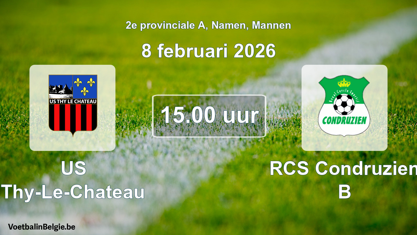 Scheduled match men football: US Thy-Le-Chateau - RCS Condruzien B (8 February 2026)