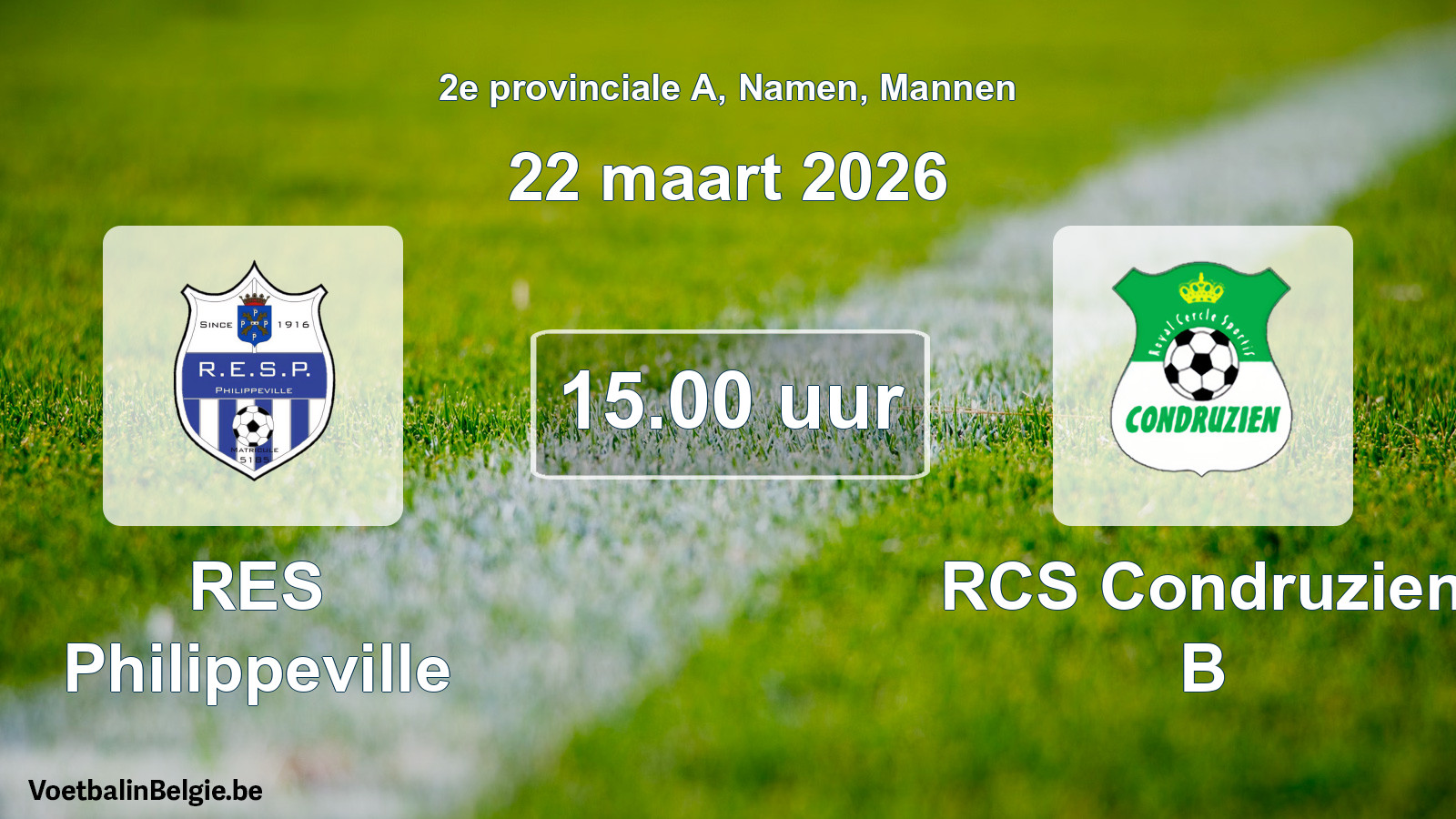 Scheduled match men football: RES Philippeville - RCS Condruzien B (22 March 2026)