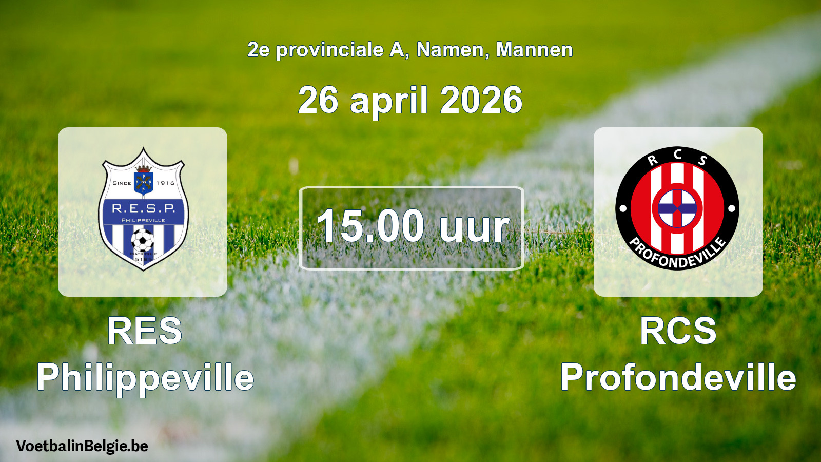 Scheduled match men football: RES Philippeville - RCS Profondeville (26 April 2026)