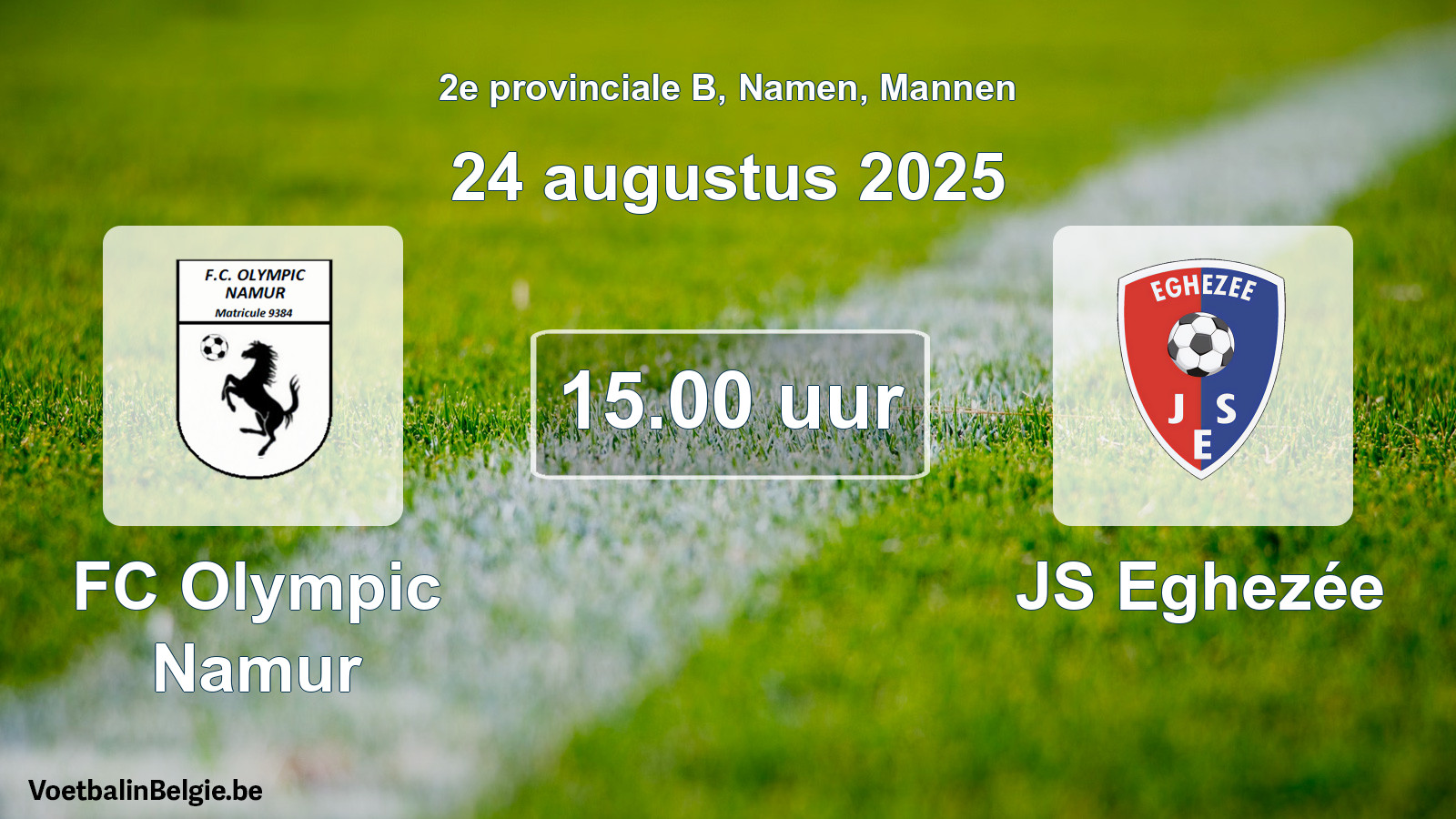 Scheduled match men football: FC Olympic Namur - JS Eghezée (24 August 2025)