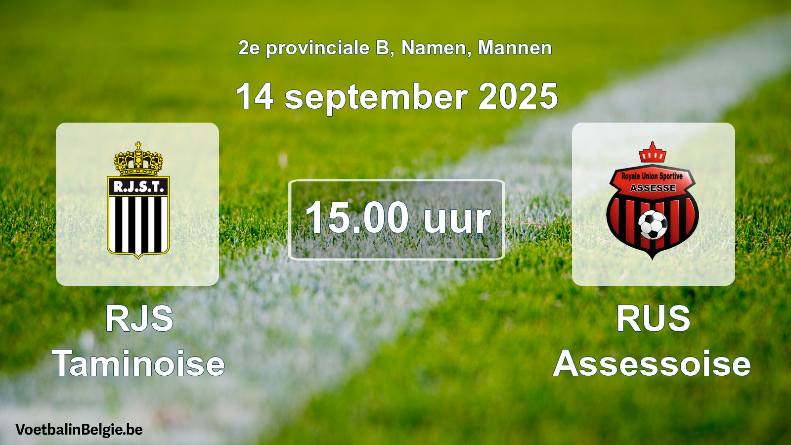 Scheduled match men football: RJS Taminoise - RUS Assessoise (14 September 2025)
