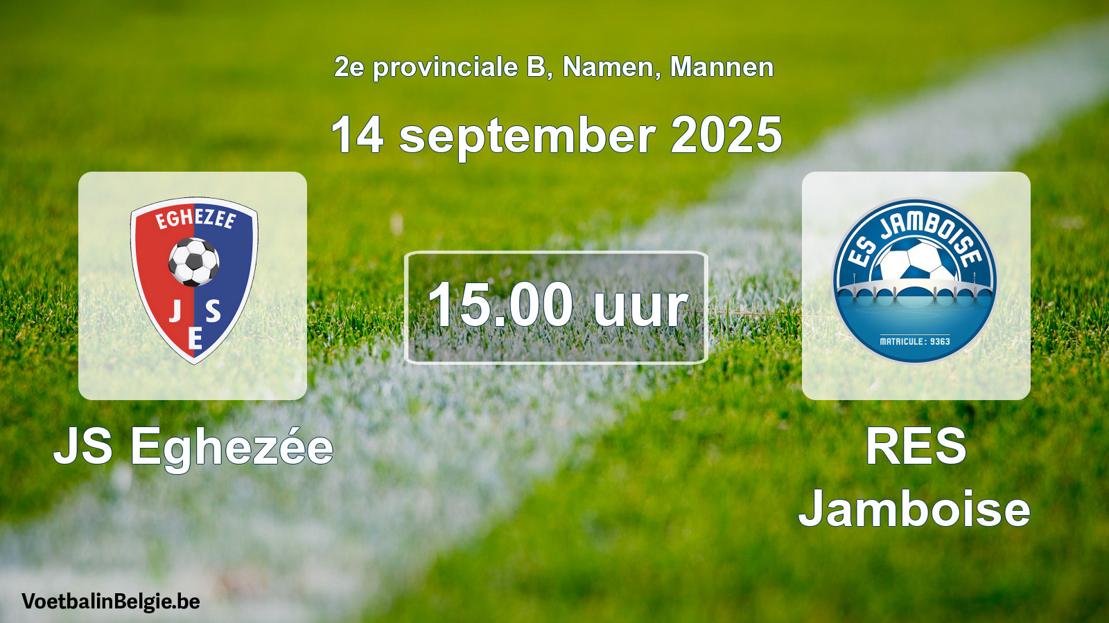 Scheduled match men football: JS Eghezée - RES Jamboise (14 September 2025)