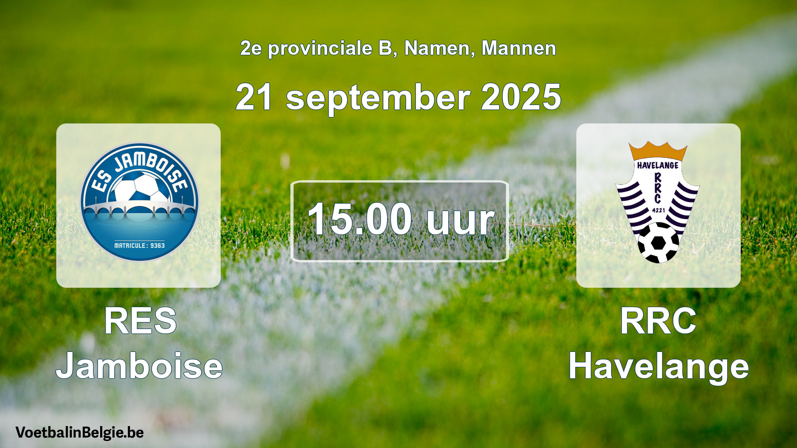 Scheduled match men football: RES Jamboise - RRC Havelange (21 September 2025)