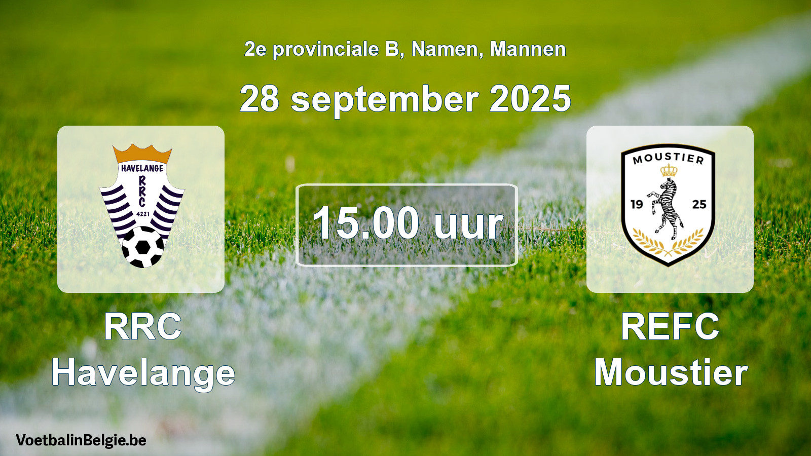 Scheduled match men football: RRC Havelange - REFC Moustier (28 September 2025)