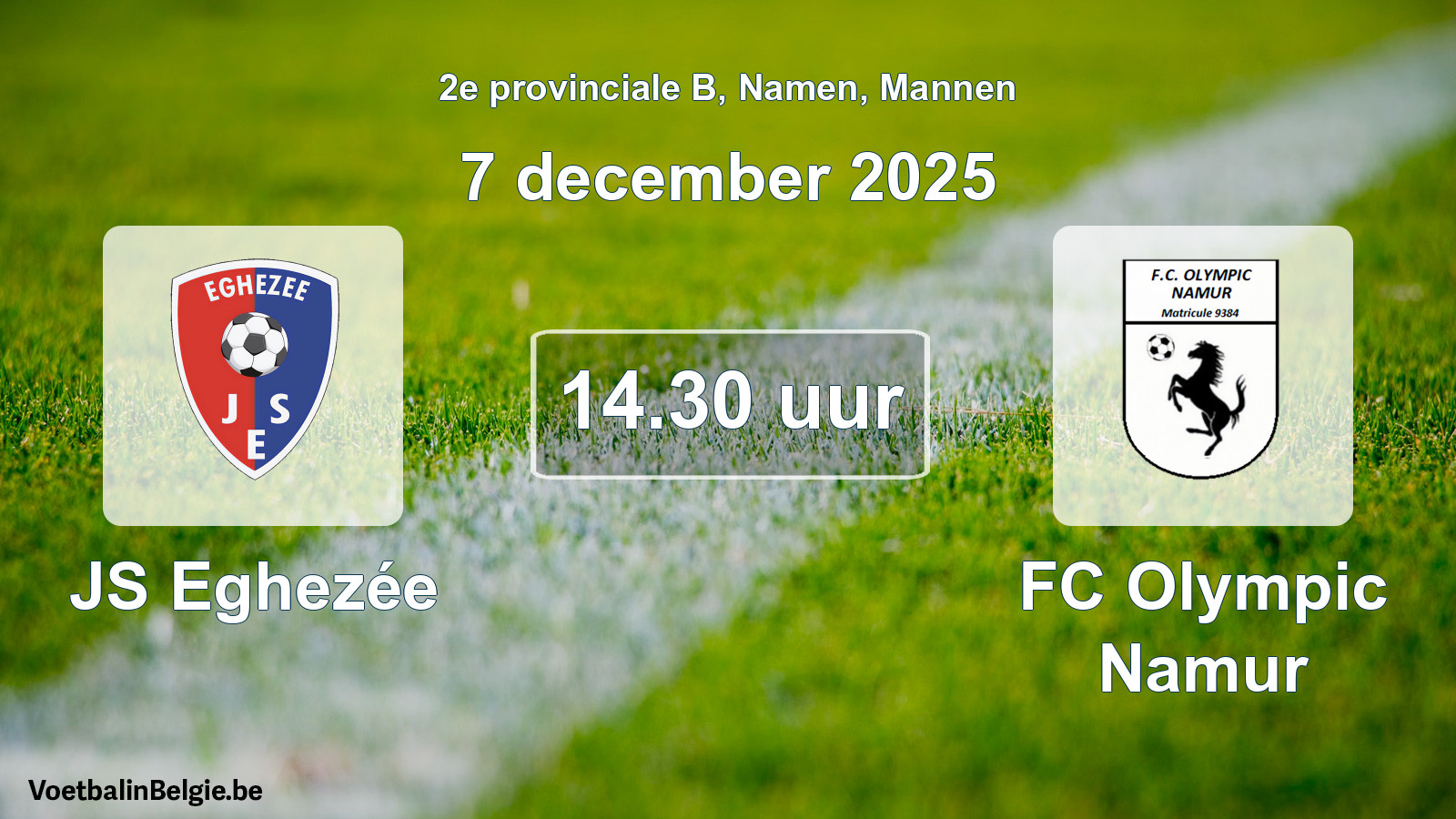 Scheduled match men football: JS Eghezée - FC Olympic Namur (7 December 2025)