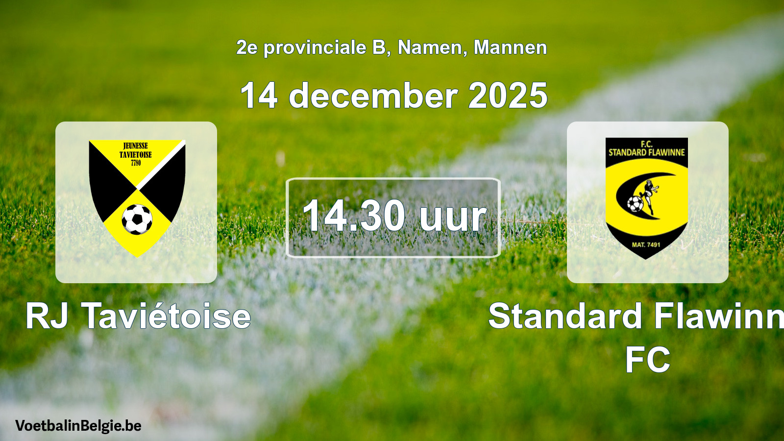 Scheduled match men football: RJ Taviétoise - Standard Flawinne FC (14 December 2025)