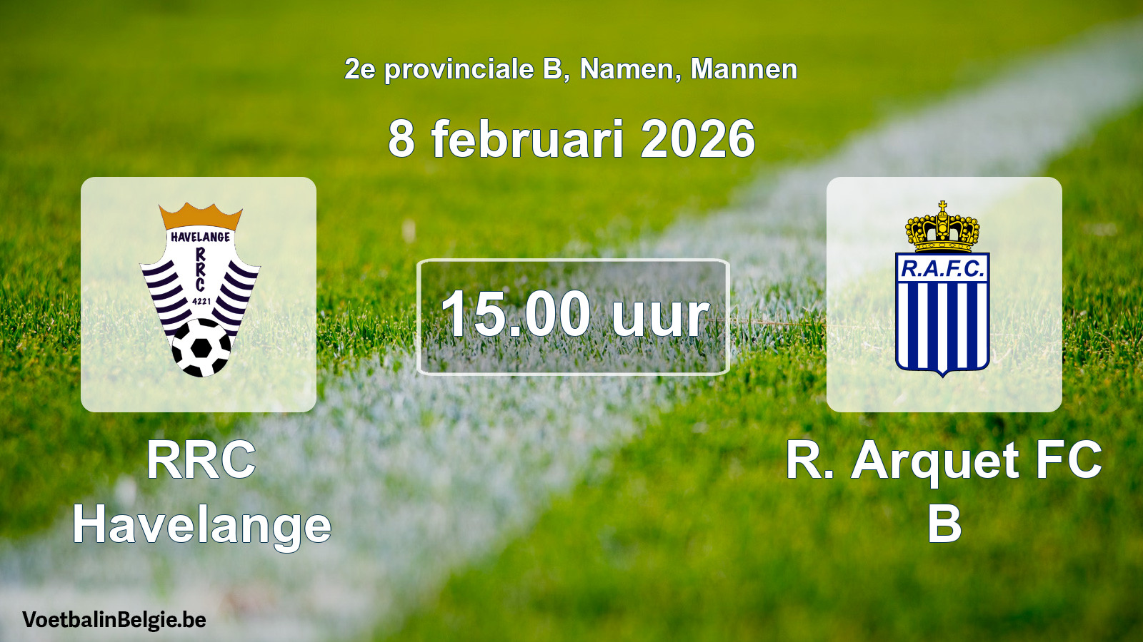 Scheduled match men football: RRC Havelange - R. Arquet FC B (8 February 2026)