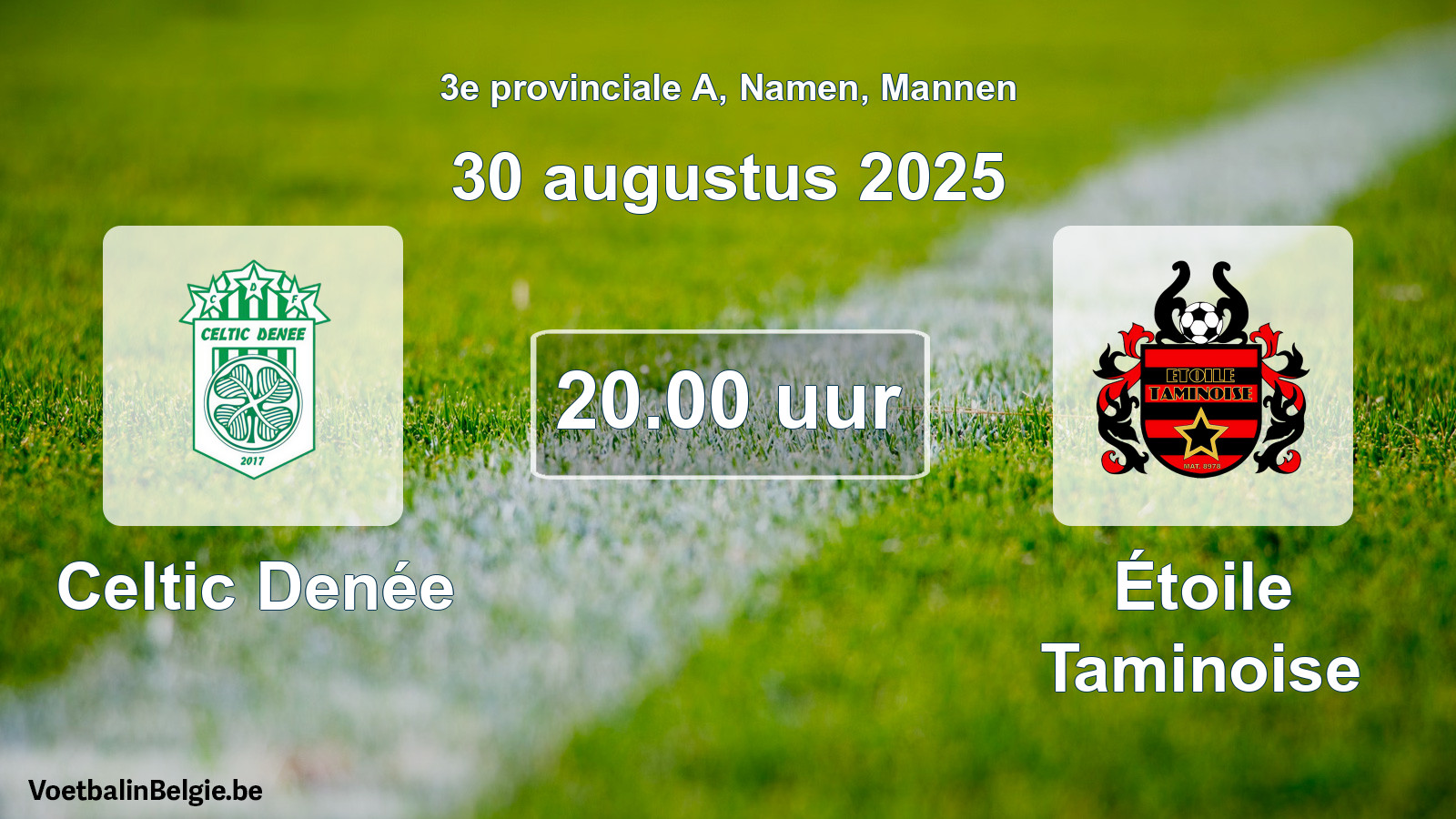 Scheduled match men football: Celtic Denée - Étoile Taminoise (30 August 2025)