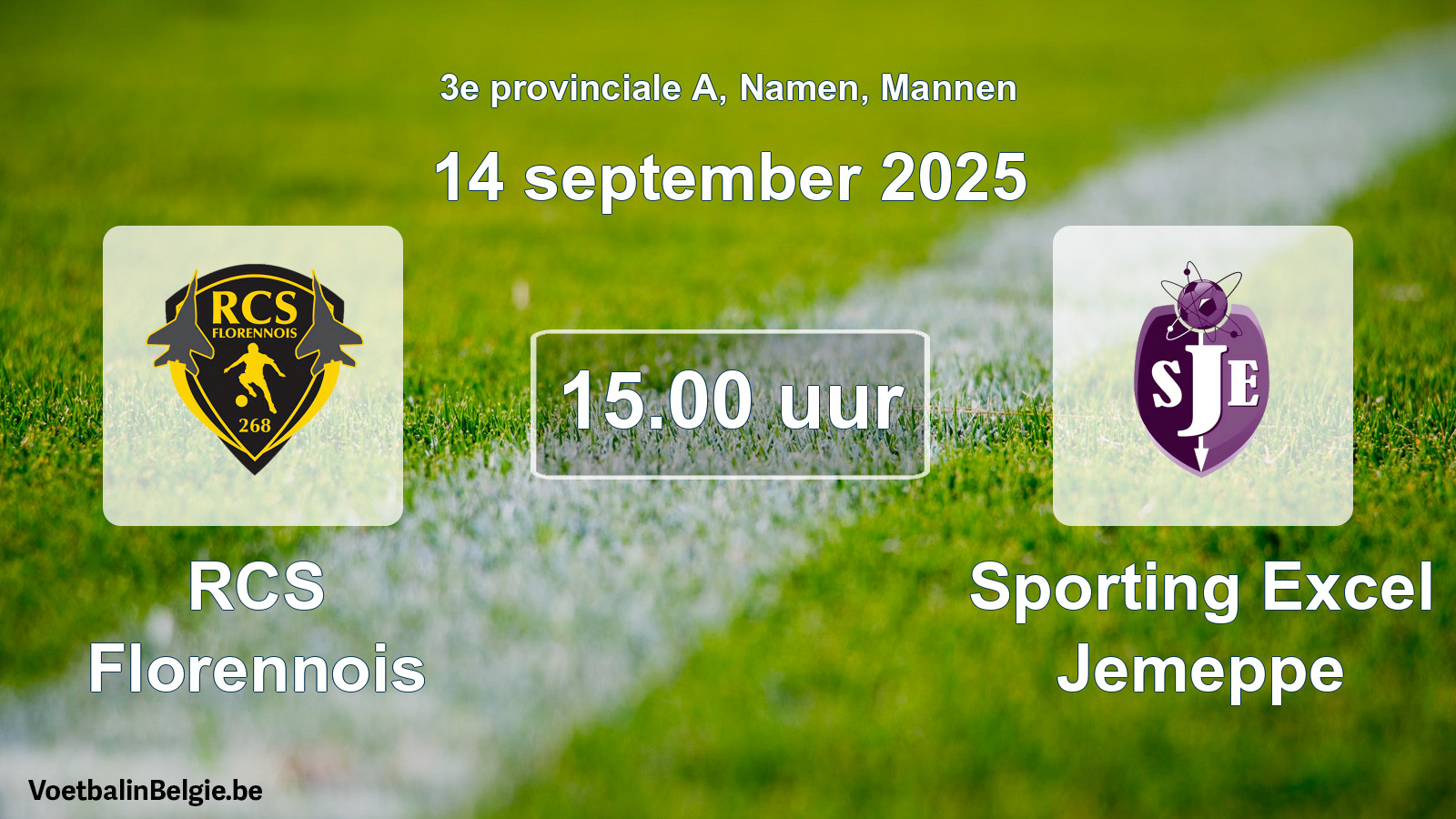 Scheduled match men football: RCS Florennois - Sporting Excel Jemeppe (14 September 2025)