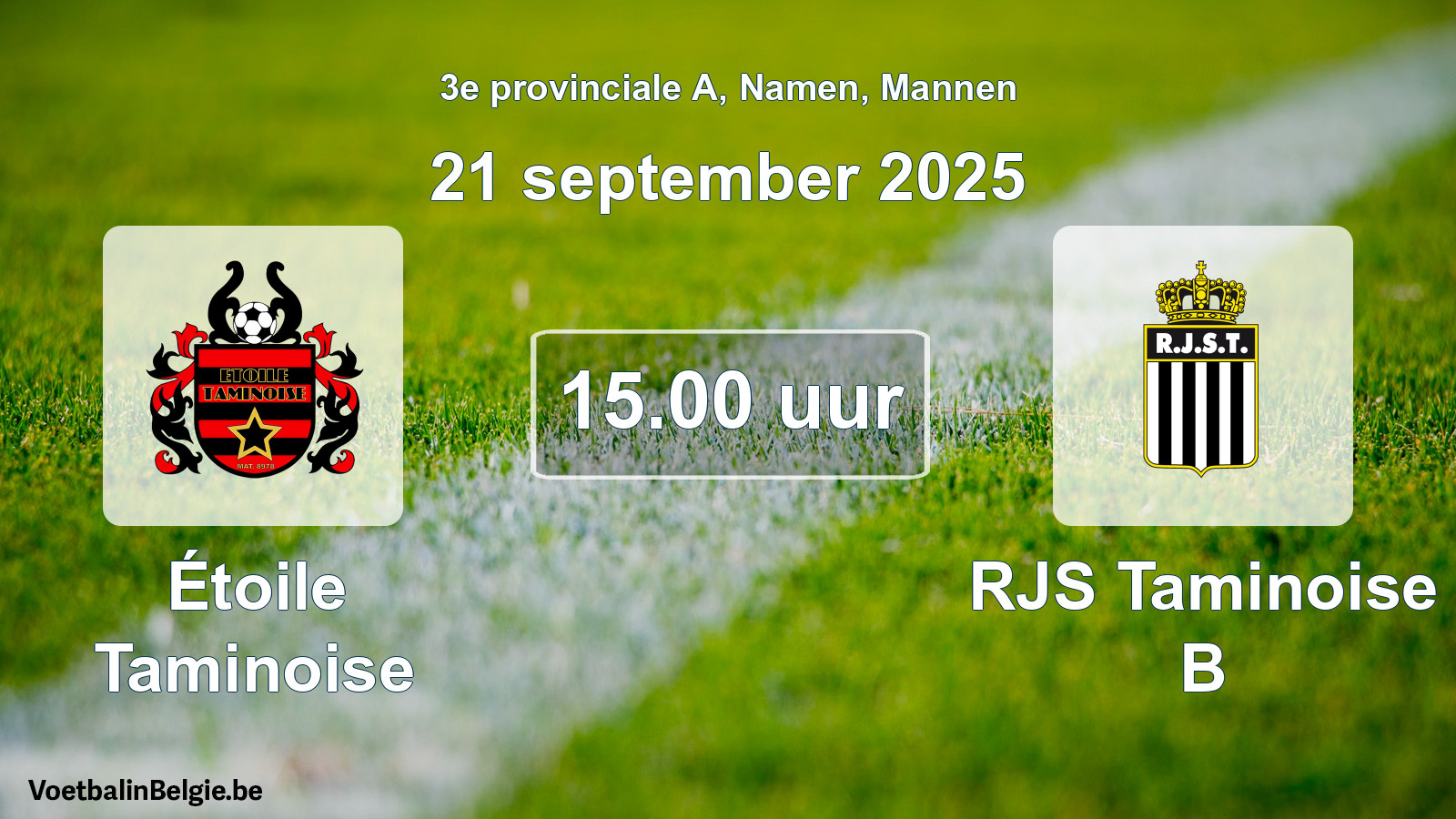 Match prévu football hommes: Étoile Taminoise - RJS Taminoise B (21 septembre 2025)