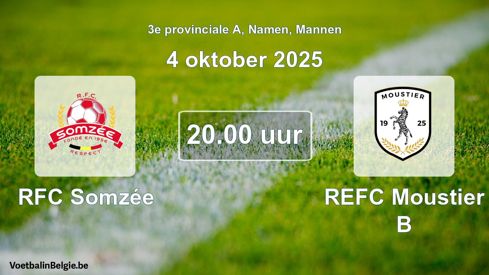 Scheduled match men football: RFC Somzée - REFC Moustier B (4 October 2025)