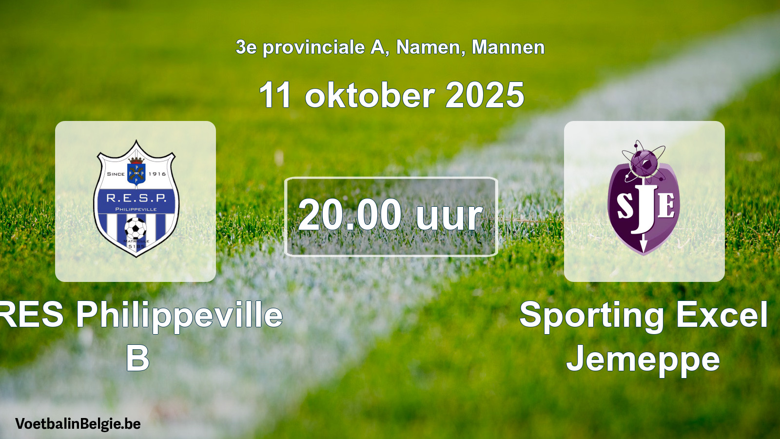 Scheduled match men football: RES Philippeville B - Sporting Excel Jemeppe (11 October 2025)