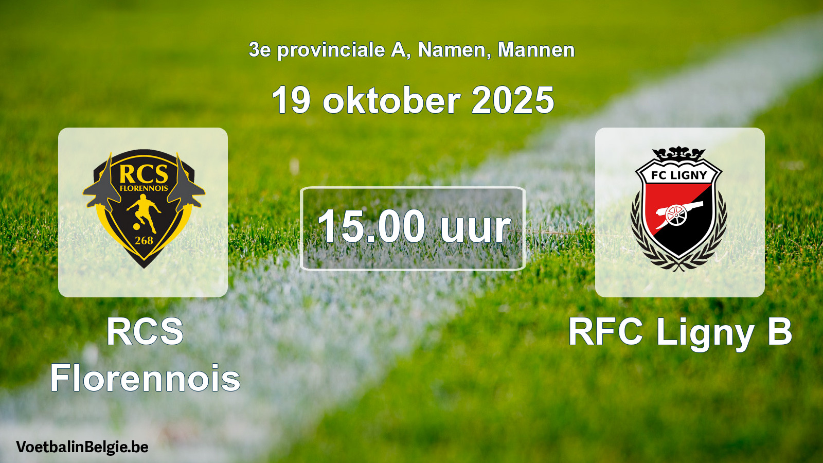 Scheduled match men football: RCS Florennois - RFC Ligny B (19 October 2025)