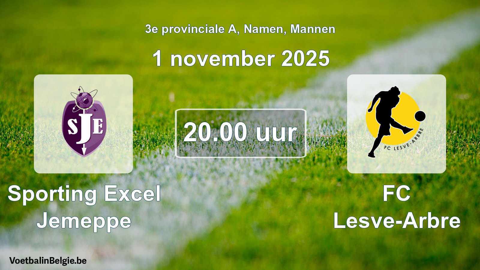 Scheduled match men football: Sporting Excel Jemeppe - FC Lesve-Arbre (1 November 2025)