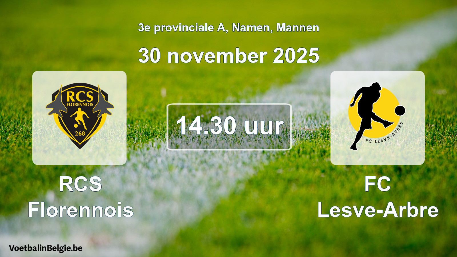 Scheduled match men football: RCS Florennois - FC Lesve-Arbre (30 November 2025)