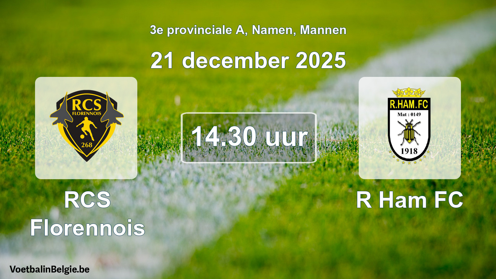 Scheduled match men football: RCS Florennois - R Ham FC (21 December 2025)