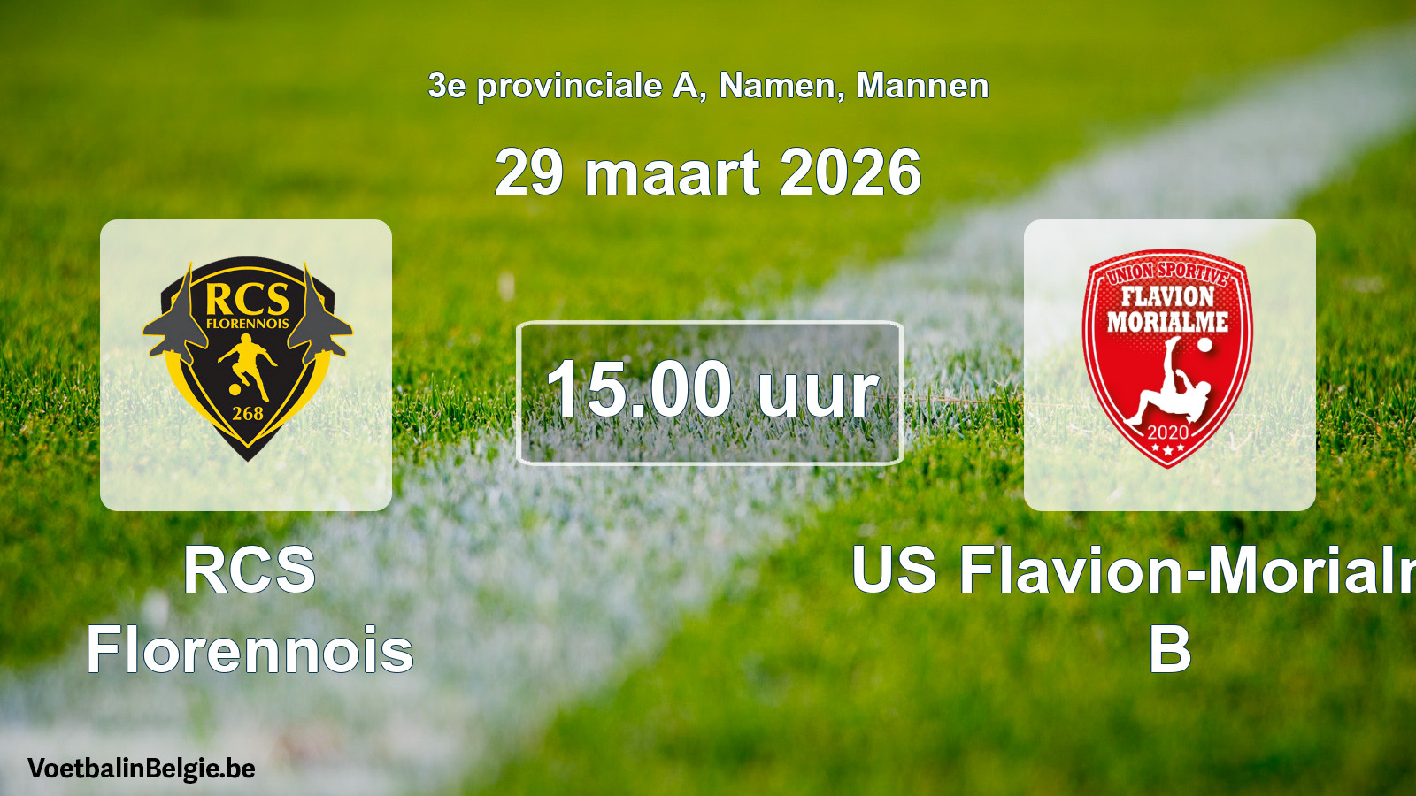 Scheduled match men football: RCS Florennois - US Flavion-Morialmé B (29 March 2026)