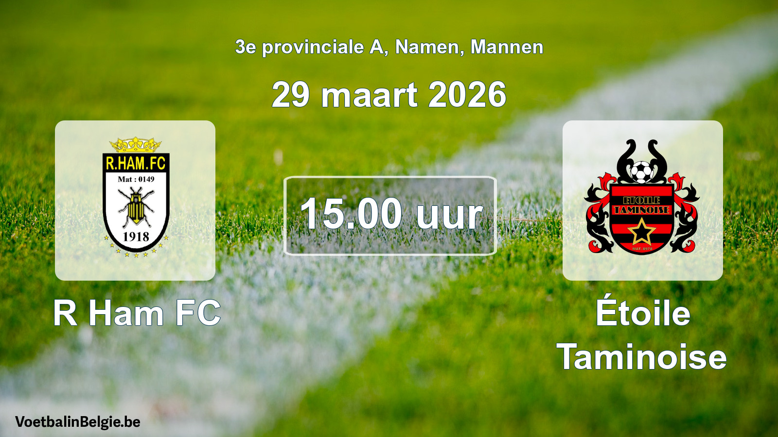 Scheduled match men football: R Ham FC - Étoile Taminoise (29 March 2026)