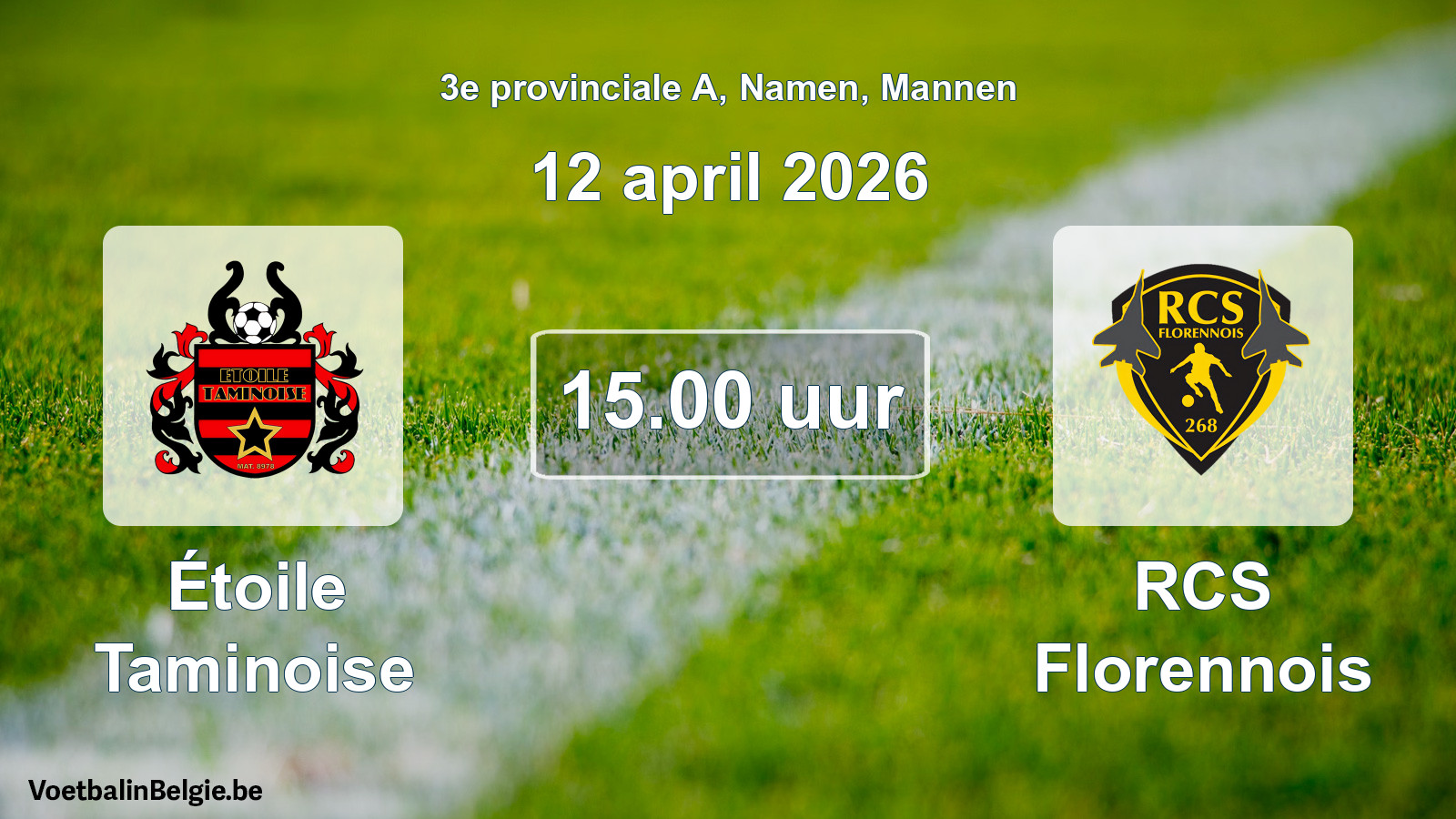 Scheduled match men football: Étoile Taminoise - RCS Florennois (12 April 2026)